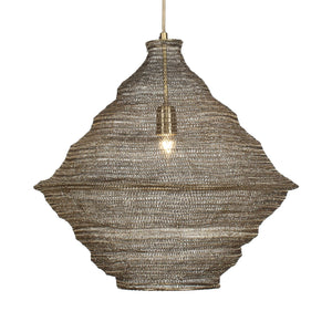 Uttermost Sigh Woven Brass Pendant Light - Adjustable Antique Shade With 15' Cord For Unique Style Brass Iron 21614
