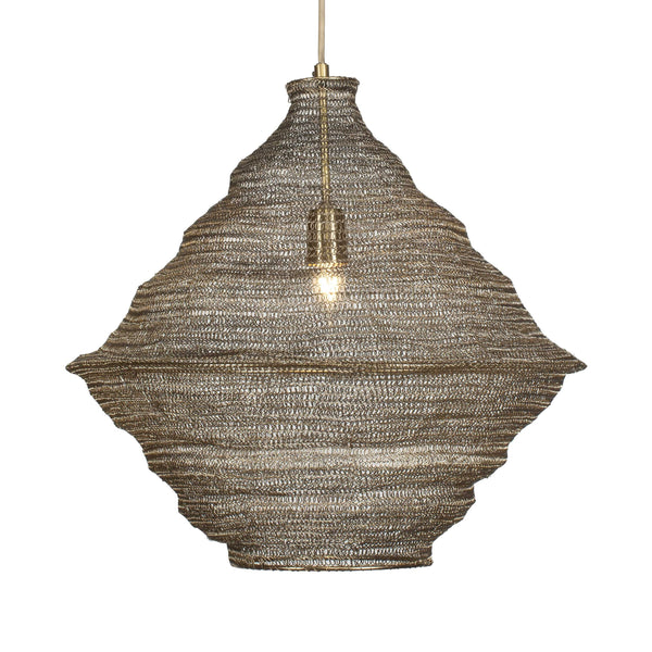 Uttermost Sigh Woven Brass Pendant Light - Adjustable Antique Shade With 15' Cord For Unique Style Brass Iron 21614