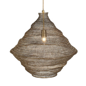 Uttermost Sigh Woven Brass Pendant Light - Adjustable Antique Shade With 15' Cord For Unique Style Brass Iron 21614
