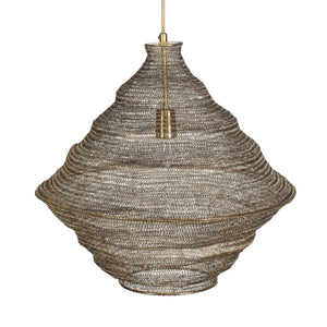 Uttermost Sigh Woven Brass Pendant Light - Adjustable Antique Shade With 15' Cord For Unique Style Brass Iron 21614