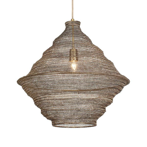 Uttermost Sigh Woven Brass Pendant Light - Adjustable Antique Shade With 15' Cord For Unique Style Brass Iron 21614