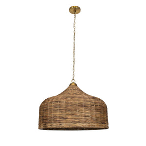 Uttermost Tauranga Seagrass 5-light Pendant - Rustic Charm With Antique Brass Accents & Adjustable Chain Brass Iron,Sea Grass 21616