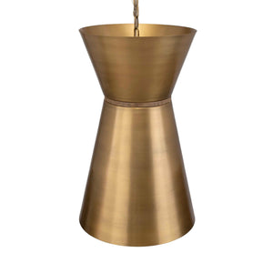 Uttermost Crocker Brass Mini Pendant Light - Eclectic Design With Antique Cones & Natural Wood Accent Brass Iron 21617