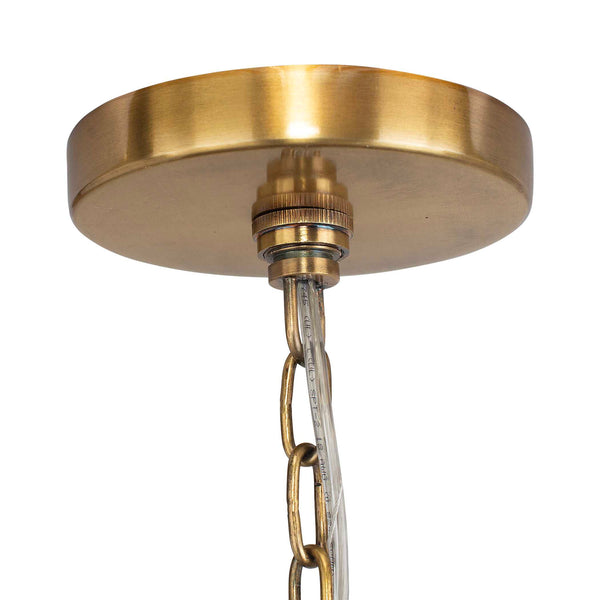 Uttermost Crocker Brass Mini Pendant Light - Eclectic Design With Antique Cones & Natural Wood Accent Brass Iron 21617