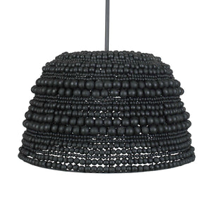 Uttermost Persephone Black Bead Pendant Light - Adjustable, Elegant Design With Rich Wooden Beads Black Wood,Iron 21623