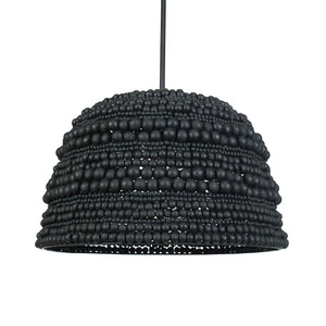 Uttermost Persephone Black Bead Pendant Light - Adjustable, Elegant Design With Rich Wooden Beads Black Wood,Iron 21623