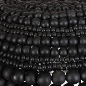 Uttermost Persephone Black Bead Pendant Light - Adjustable, Elegant Design With Rich Wooden Beads Black Wood,Iron 21623