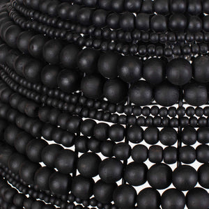 Uttermost Persephone Black Bead Pendant Light - Adjustable, Elegant Design With Rich Wooden Beads Black Wood,Iron 21623