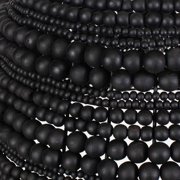 Uttermost Persephone Black Bead Pendant Light - Adjustable, Elegant Design With Rich Wooden Beads Black Wood,Iron 21623