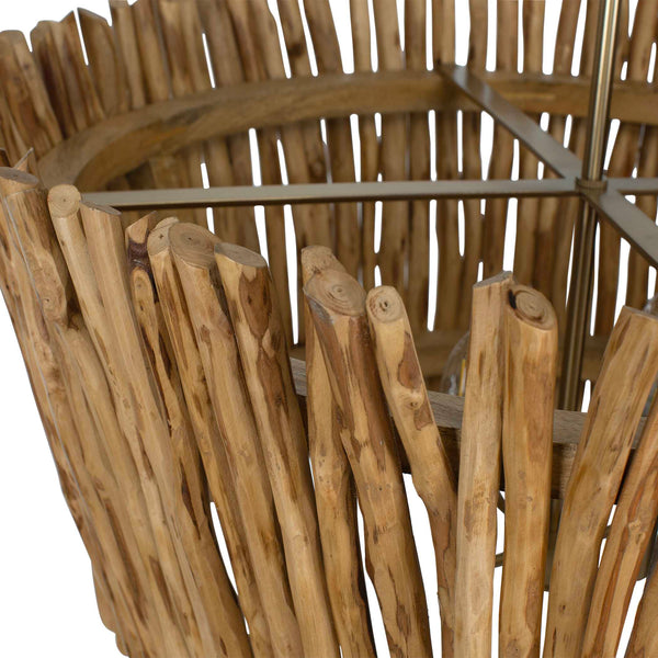 Uttermost Rhea 4-light Chandelier: Elegant Natural Wood Design With Antique Brass Accents & Adjustable Height Woodtone Iron,Wood 21395