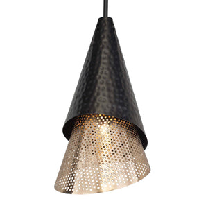Uttermost Apollo Mini Pendant - Stylish Hammered Black & Gold Design With Adjustable Installation Options Black,Gold Steel 21624
