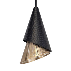 Uttermost Apollo Mini Pendant - Stylish Hammered Black & Gold Design With Adjustable Installation Options Black,Gold Steel 21624