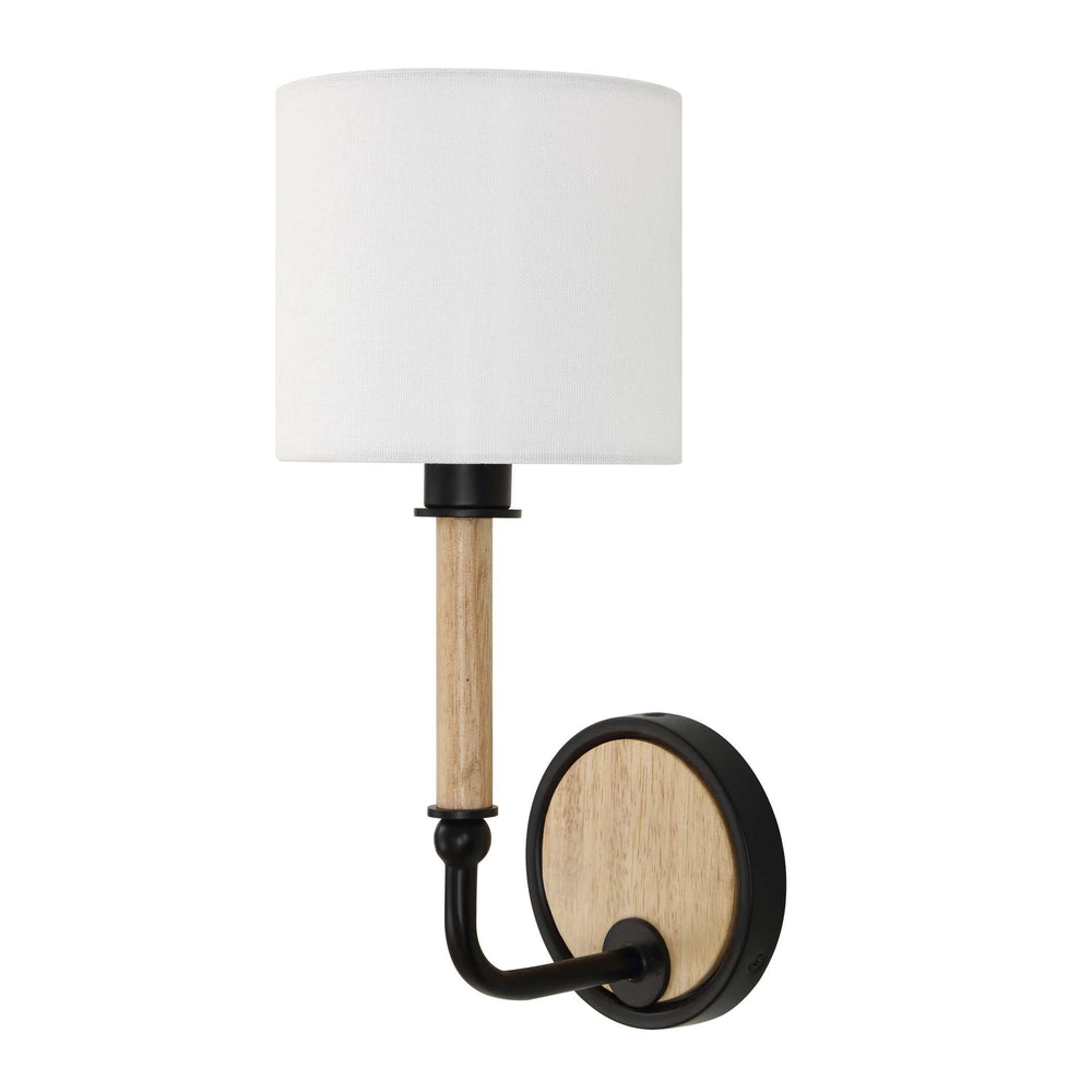 Uttermost Uttermost Franconia 8-Light Linear Pendant With Linen Shades And Blonde Accents For Dining Spaces Black,Woodtone 22596