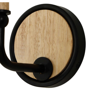 Uttermost Uttermost Franconia 8-Light Linear Pendant With Linen Shades And Blonde Accents For Dining Spaces Black,Woodtone 22596