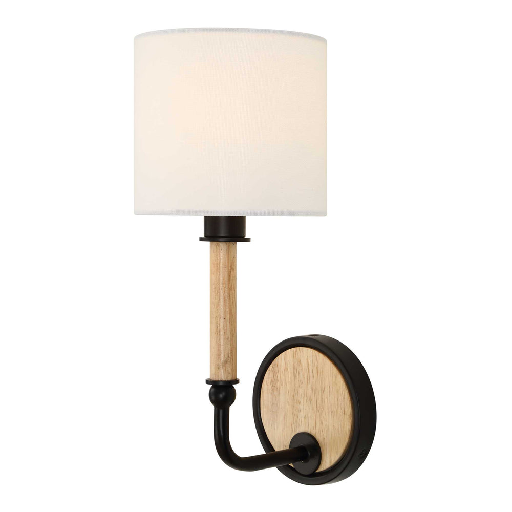 Uttermost Uttermost Franconia 8-Light Linear Pendant With Linen Shades And Blonde Accents For Dining Spaces Black,Woodtone 22596