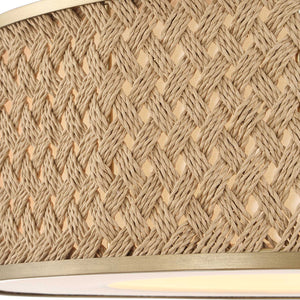 Uttermost Uttermost Pinchot Rattan Drum Pendant, 4-Light Brushed Matte Gold, Coastal-Boho Adjustable Mount 21632