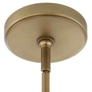 Uttermost Uttermost Pinchot Rattan Drum Pendant, 4-Light Brushed Matte Gold, Coastal-Boho Adjustable Mount 21632