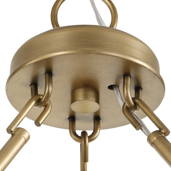 Uttermost Uttermost Ladakh Wicker 9-Light Round Pendant – Natural Cane Shade, Weathered Brass Finish, Dimmable 21635