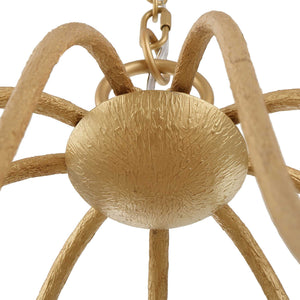 Uttermost Uttermost Seville Gold 9-Light Chandelier With White Linen Shades, Adjustable 7' Chain & 20' Wire 21399