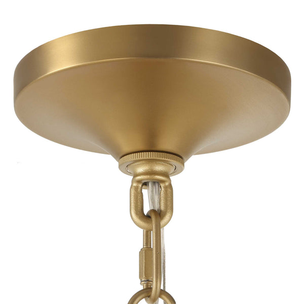 Uttermost Uttermost Bellaire Matte Brushed Gold 1-Light Pendant With Clear Puffy Melon Glass Shade, Adjustable Length 21636