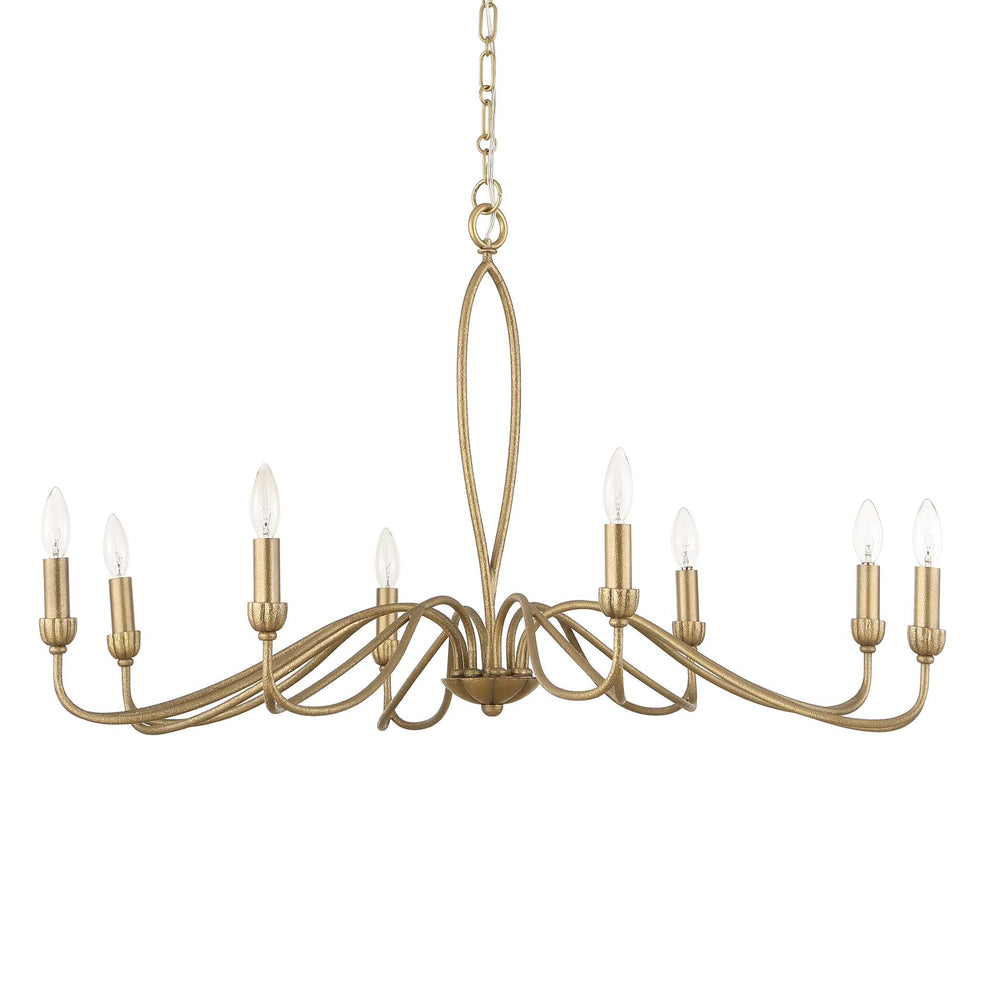 Uttermost Uttermost Corella 8-Light Chandelier In Textured Soft Gold — Marquise Petal Arms, Adjustable Chain & Wire 21400