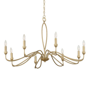 Uttermost Uttermost Corella 8-Light Chandelier In Textured Soft Gold — Marquise Petal Arms, Adjustable Chain & Wire 21400