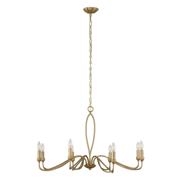 Uttermost Uttermost Corella 8-Light Chandelier In Textured Soft Gold — Marquise Petal Arms, Adjustable Chain & Wire 21400