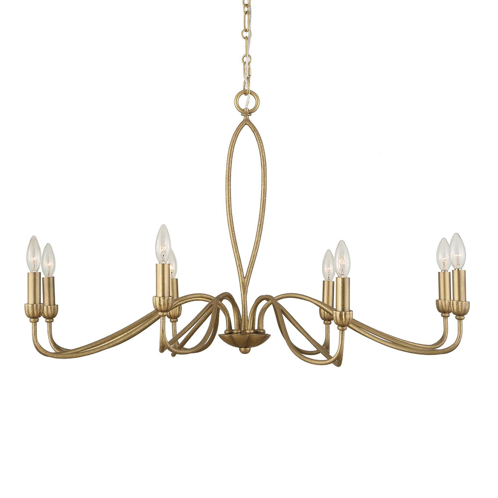 Uttermost Uttermost Corella 8-Light Chandelier In Textured Soft Gold — Marquise Petal Arms, Adjustable Chain & Wire 21400