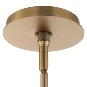 Uttermost Uttermost Cresson 4-Light Drum Pendant With White Linen Shade, Matte Brushed Brass & Alabaster Diffuser 21637