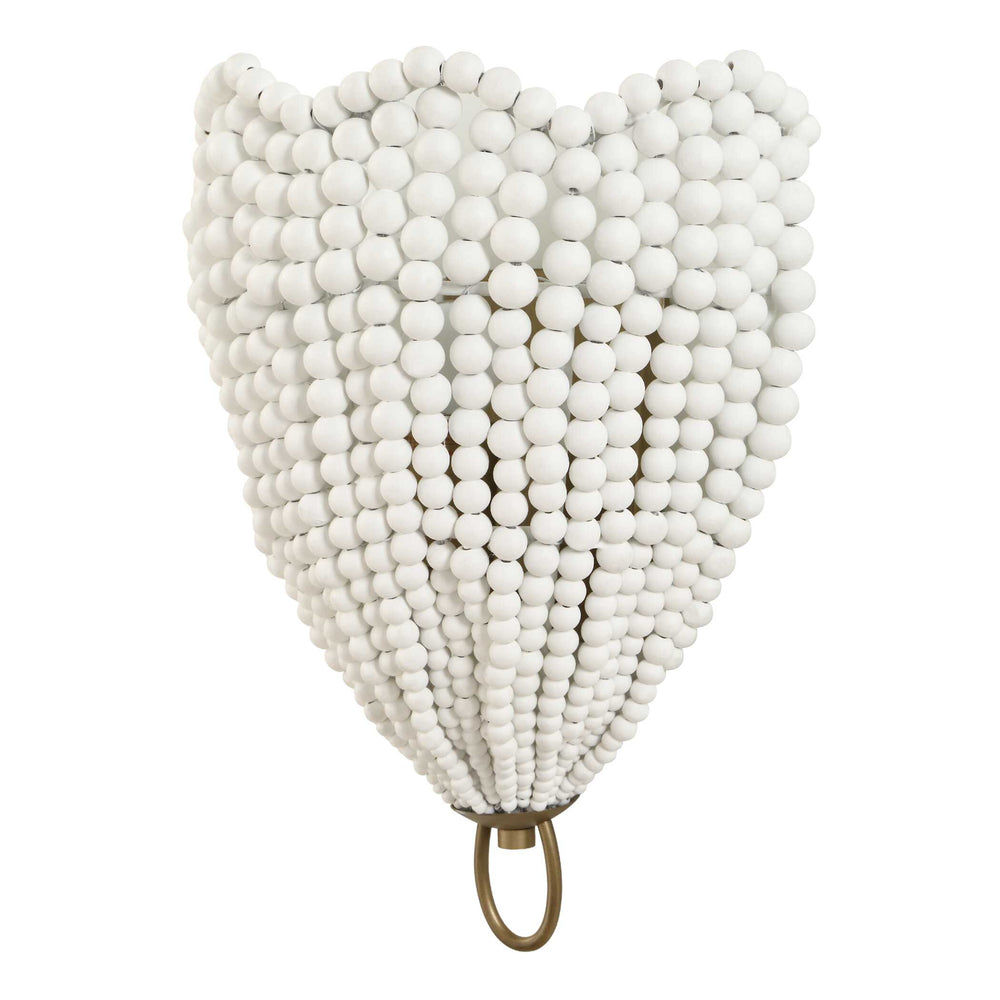 Uttermost Uttermost Breezy White Beaded Pendant With Brushed Matte Gold Accents — Layered Textured Illumination 1 Light(s) 22597