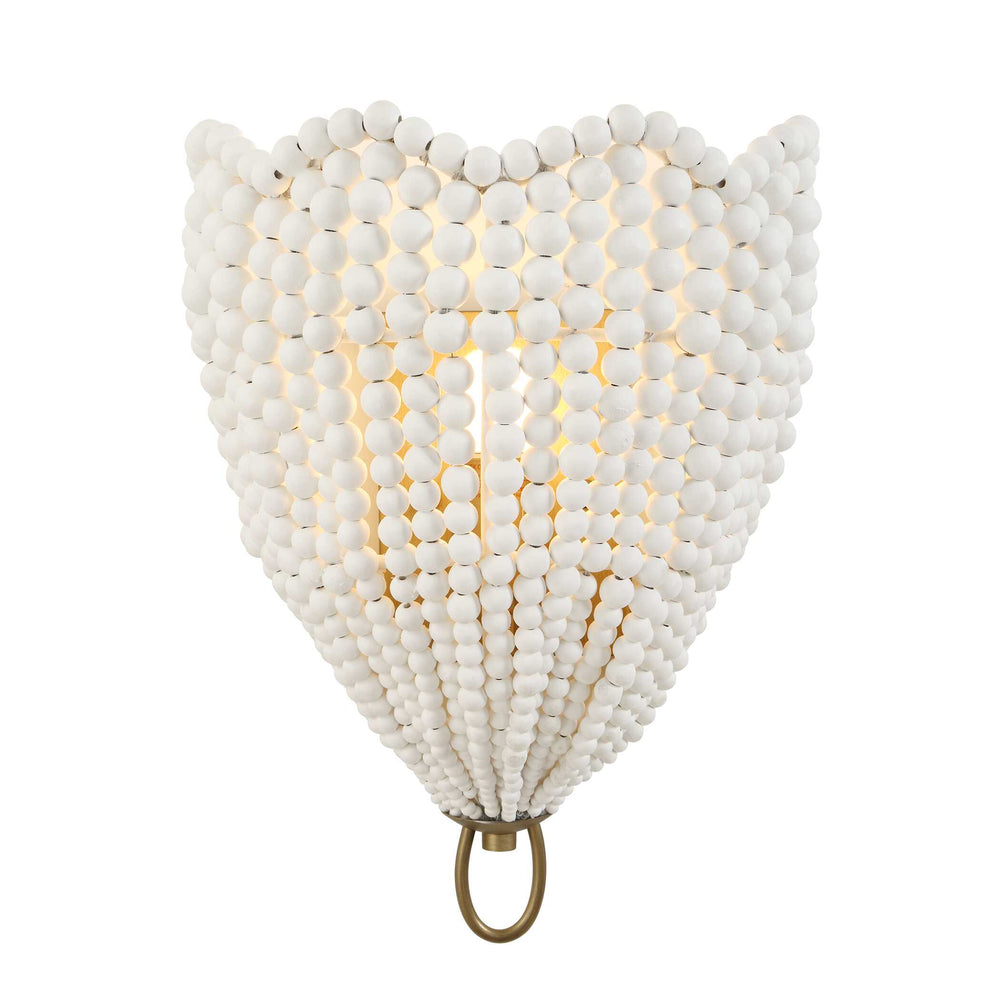 Uttermost Uttermost Breezy White Beaded Pendant With Brushed Matte Gold Accents — Layered Textured Illumination 1 Light(s) 22597