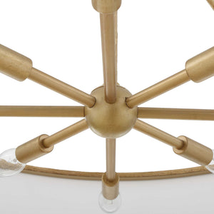 Uttermost Uttermost Algiers Drum Pendant Light, Textured Soft-Gold Frame With White Linen Shade, 8-Light Adjustable 21639