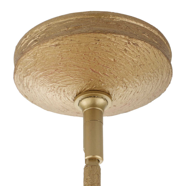 Uttermost Uttermost Algiers Drum Pendant Light, Textured Soft-Gold Frame With White Linen Shade, 8-Light Adjustable 21639