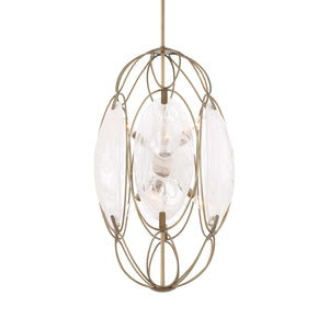 Uttermost Uttermost Valencia Elongated 6-Light Pendant With Swirled Glass Panels & Soft Gold Finish, Adjustable 21641