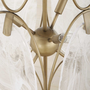 Uttermost Uttermost Valencia Elongated 6-Light Pendant With Swirled Glass Panels & Soft Gold Finish, Adjustable 21641