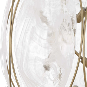 Uttermost Uttermost Valencia Elongated 6-Light Pendant With Swirled Glass Panels & Soft Gold Finish, Adjustable 21641
