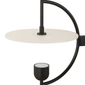 Uttermost Uttermost Matte Black Kyoto Linear Led Chandelier With Alabaster Disks, 2774 Lumens, 3000K Warm 21401