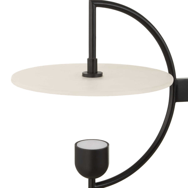 Uttermost Uttermost Matte Black Kyoto Linear Led Chandelier With Alabaster Disks, 2774 Lumens, 3000K Warm 21401