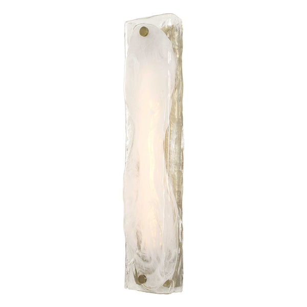 Uttermost Uttermost Taffy Antique Brass Led Swirl Glass Sconce, Handmade 3000K 1828Lm, Damp‑Rated Ada Friendly 22599