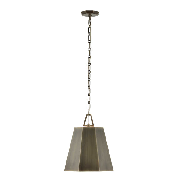Uttermost Uttermost Weathered Brass Granada Hexagon Pendant Light, Single Edison Bulb, Adjustable Drop 93 21642