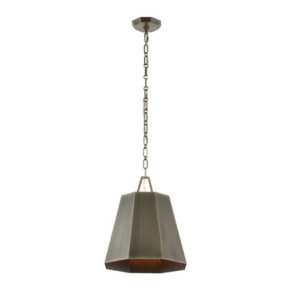 Uttermost Uttermost Weathered Brass Granada Hexagon Pendant Light, Single Edison Bulb, Adjustable Drop 93 21642