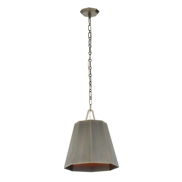 Uttermost Uttermost Weathered Brass Granada Hexagon Pendant Light, Single Edison Bulb, Adjustable Drop 93 21642
