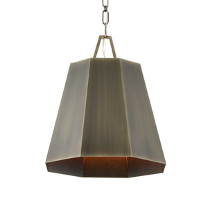 Uttermost Uttermost Weathered Brass Granada Hexagon Pendant Light, Single Edison Bulb, Adjustable Drop 93 21642