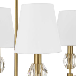 Uttermost Uttermost Arques Linear 8-Light Chandelier In Warm Natural Brass With Clear Crystal Accents & Shades 21402