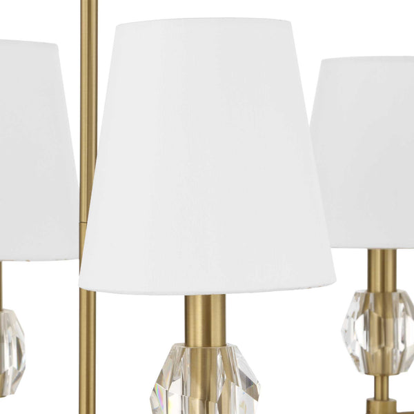 Uttermost Uttermost Arques Linear 8-Light Chandelier In Warm Natural Brass With Clear Crystal Accents & Shades 21402