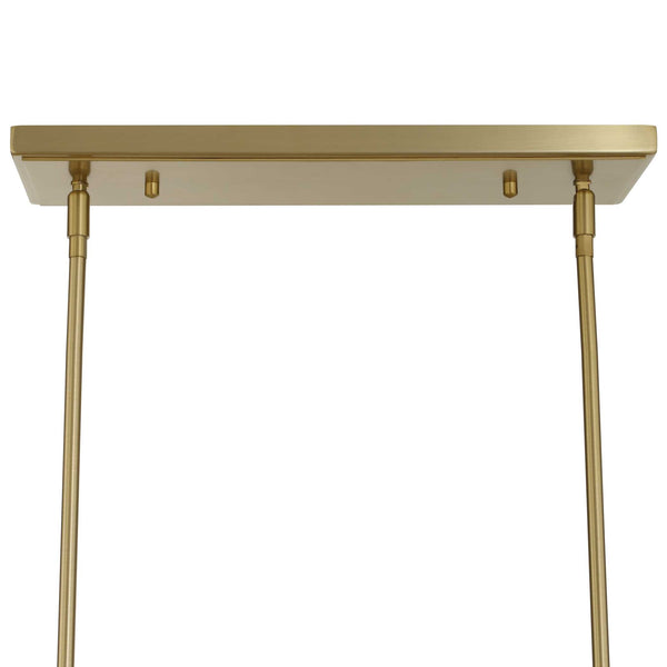 Uttermost Uttermost Arques Linear 8-Light Chandelier In Warm Natural Brass With Clear Crystal Accents & Shades 21402