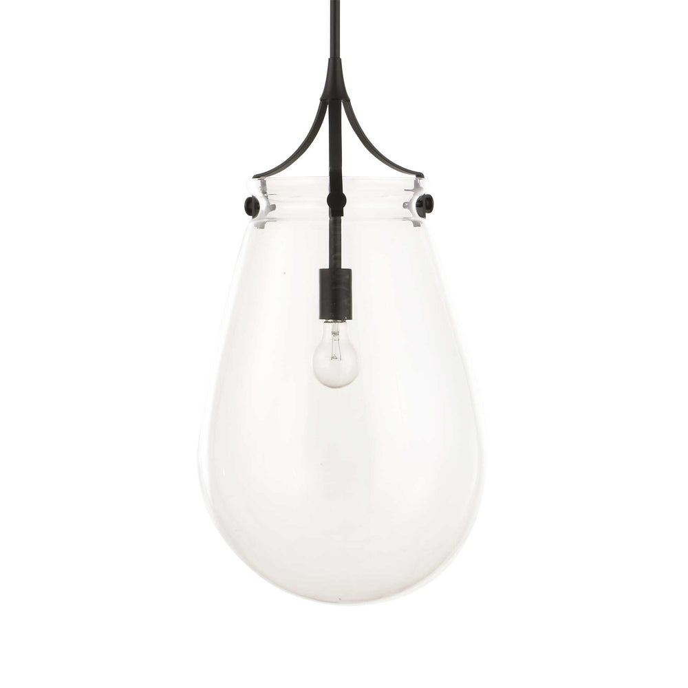 Uttermost Uttermost Oversized Dewdrop Teardrop Pendant Light With Matte Black Accents, Adjustable 15' Wire 21628