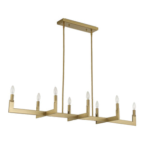Uttermost Uttermost Cordoba Linear 8-Light Chandelier In Natural Brass — Modern Architectural Dining Or Island Light 21403