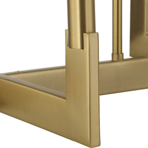 Uttermost Uttermost Cordoba Linear 8-Light Chandelier In Natural Brass — Modern Architectural Dining Or Island Light 21403