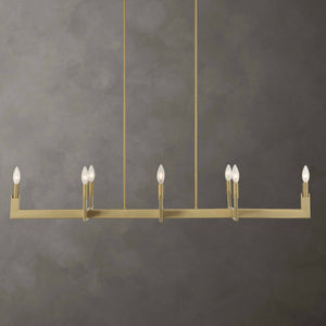 Uttermost Uttermost Cordoba Linear 8-Light Chandelier In Natural Brass — Modern Architectural Dining Or Island Light 21403